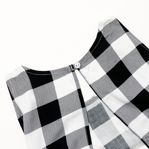 American Apparel Black and White Check Crop Top - Picture 4 of 8